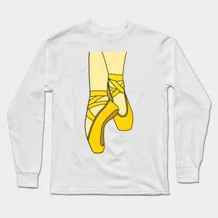 Yellow pointe shoes Long Sleeve T-Shirt